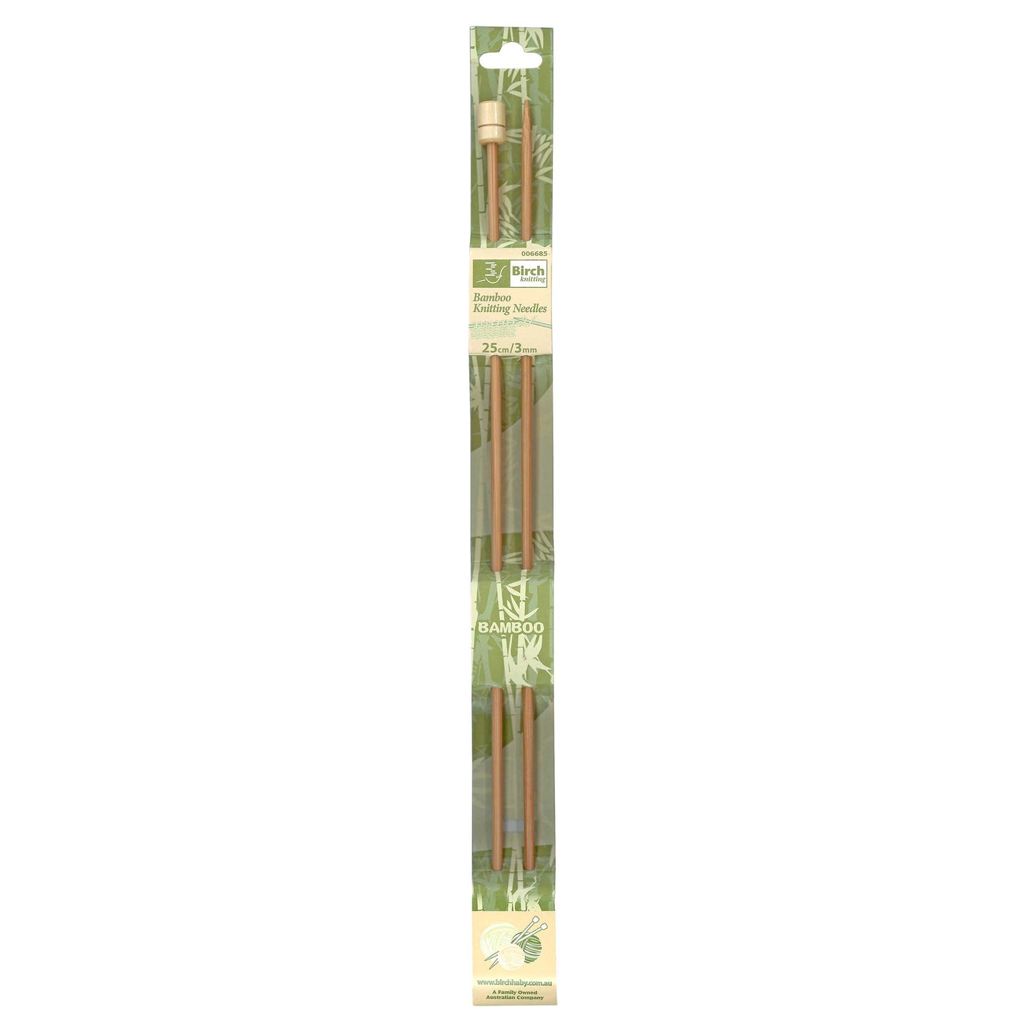 Bamboo Knitting Needles 25cm 3.00 - 4.00 mm