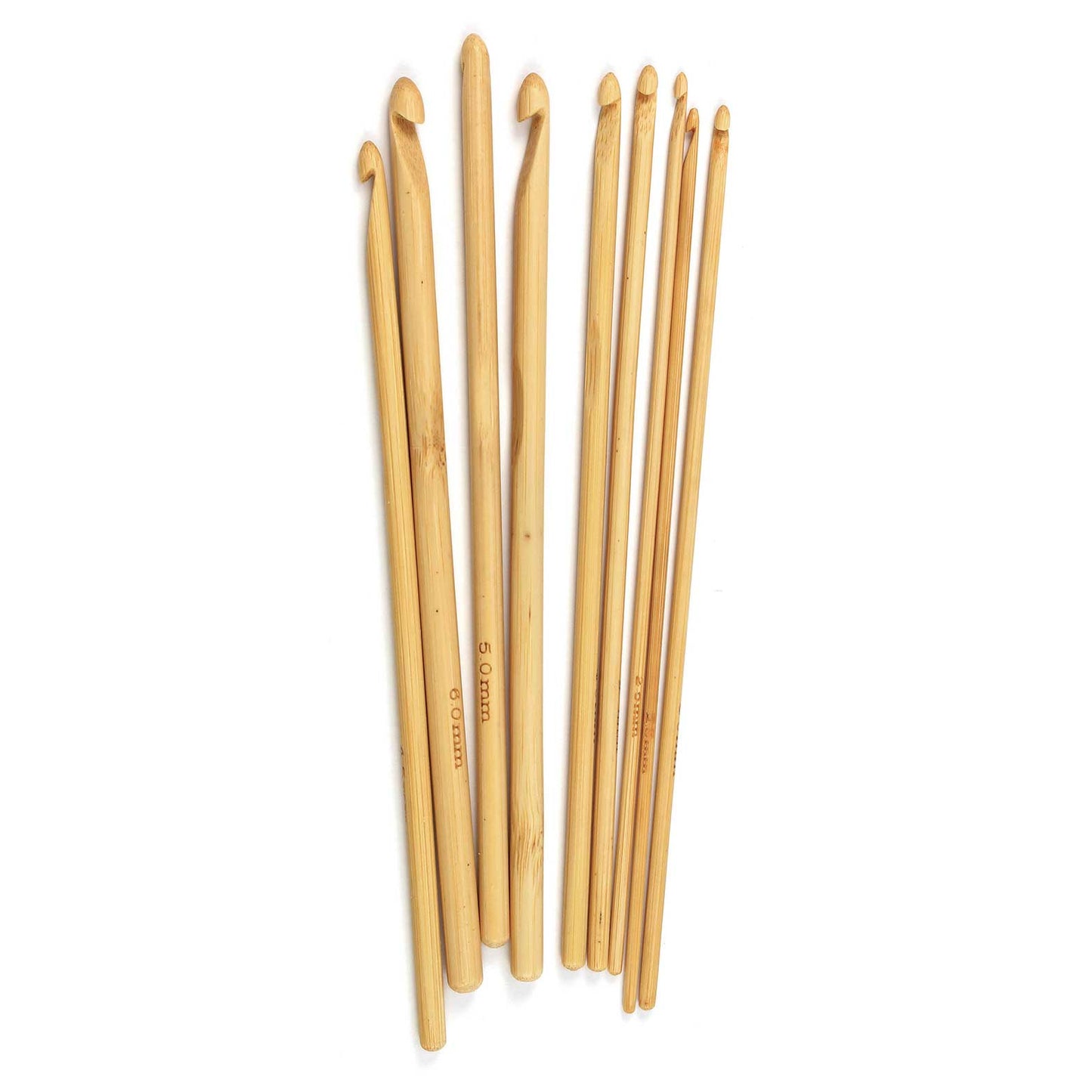 Bamboo Crochet Hooks With Round Handle 2.00 - 6.00 mm